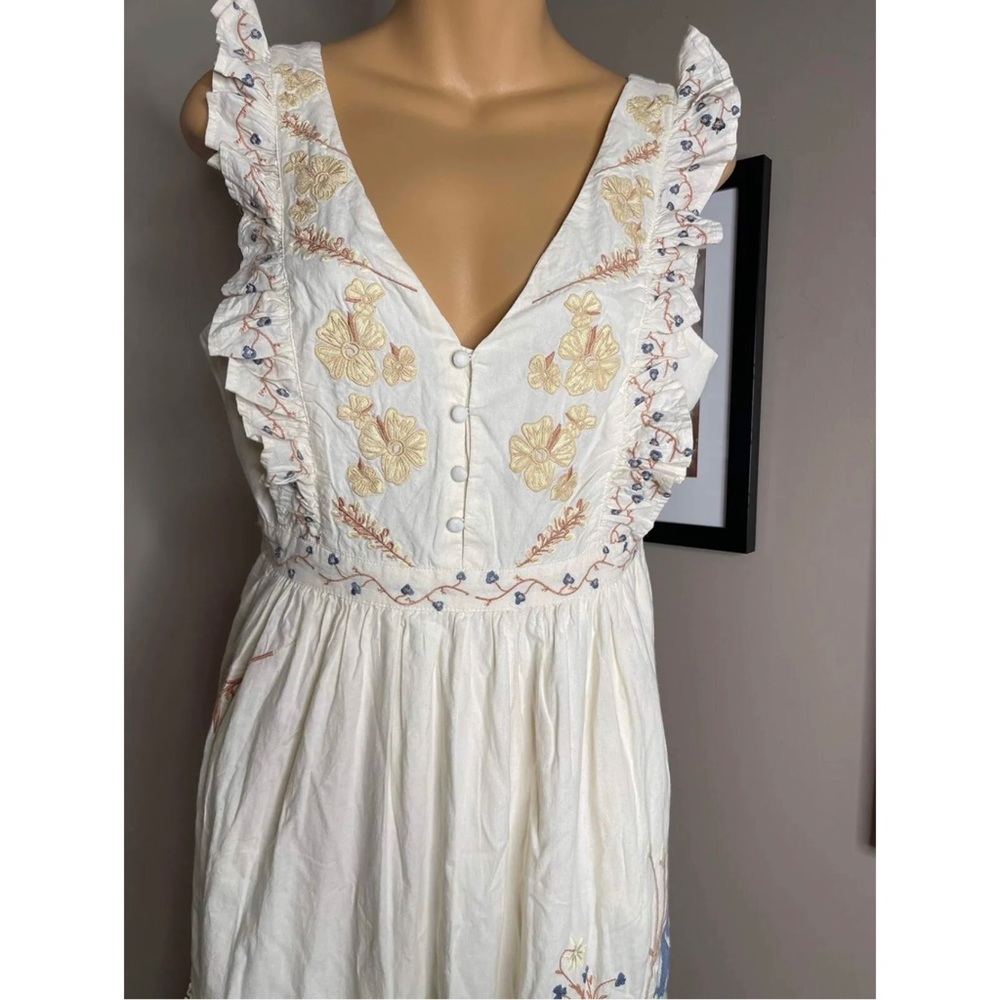 Anthropologie Allison New York V-Neck Embroidered Maxi Dress - Picture 6 of 8